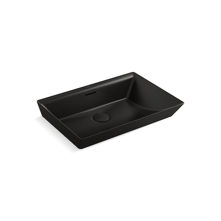Kohler Brazn Rectangle Vessel W/O Faucet Deck Honed Black 21060-HB1
